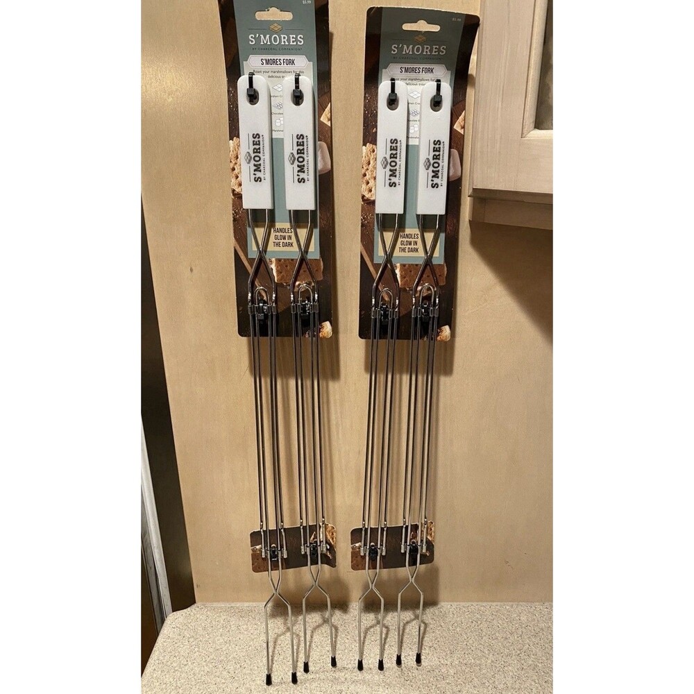 S’mores Extendable Forks Glow In Dark Handles 23”- 31.3”, Lot Of 2 (Total 4) New